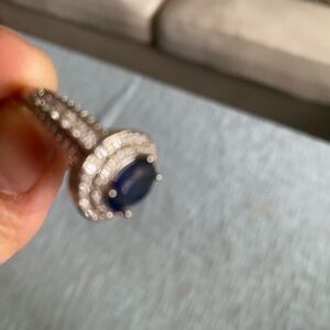 Elegant Silver and Blue Gemstone Ring